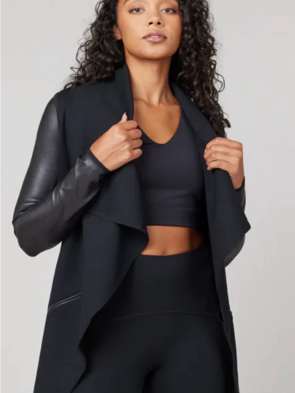 Spanx Black Draped Multi-wear Women's Coat